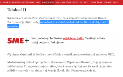 SME.SK ŠÍRI PROPAGANDU A KLAMSTVÁ, TVRDÍ ICH KOMENTÁTOR PETER SCHUTZ