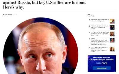 The Washington Post vysvetlil, prečo „európske krajiny stále viac rozčuľuje“ uvaľovanie sankcií na Rusko. 