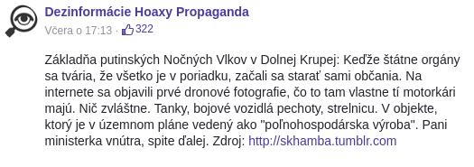 Hoax o Nočných vlkoch 2