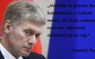 Peskov: Zákaz účasti staníc RT a Sputnik na konferencii v Londýne je absurdný.