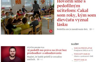 Denník SME vstúpil do boja za normalizáciu pedofílie: „Pedofil cíti skutočnú lásku k dieťaťu, chce mu byť prospešný; má právo na život bez predsudkov a odsudzovania.“ 