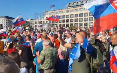 Pred Prezidentským palácom sa zišli stovky demonštrantov. Prezidentka dala na dva dni zavrieť záhradu.