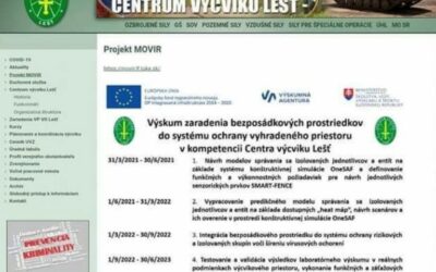 Poslanci informujú, že Ozbrojené sily stiahli zo svojej stránky informácie o kontroverznom projekte MOVIR. Na stránke univerzity sú však informácie stále.