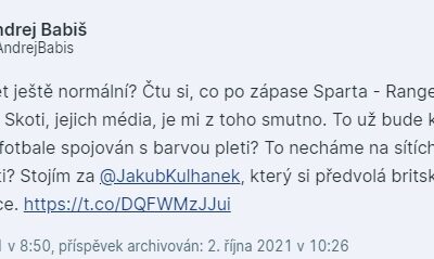 Je mi z toho smutno, hodnotí fotbalovou kauzu Babiš. Za Kulhánkem stojí.