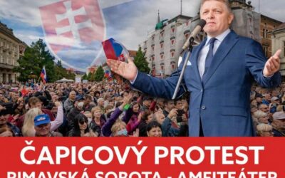 V Rimavskej Sobote prebieha „čapicový“ protest proti vládnej junte.