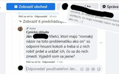 Karikaturista denníka SME to opäť nevydržal a na Facebooku nazval kresťanov na čele s biskupom Haľkom “odpornými hnusnými ko***mi”.