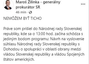 Parlament rokuje o obrannej dohode s USA, vystúpiť chce aj Žilinka.