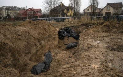 Ruské ministerstvo obrany popiera zabíjanie civilistov v Buči.
