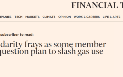 Flash -Financial Times: Solidarita EU se otřásá, protože národy zpochybňují plán na snížení spotřeby plynu.