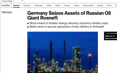 Flash -Bloomberg:Německo zabavilo majetek ruského ropného gigantu Rosněfť!!!!!!!!!!!!!!!!