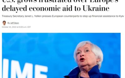 USA jsou frustrované zpožděnou ekonomickou pomocí Evropy Ukrajině.