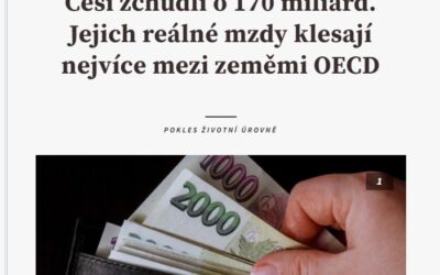 Flash – Češi zchudli o 170 miliard. Jejich reálné mzdy klesají nejvíce mezi zeměmi OECD.