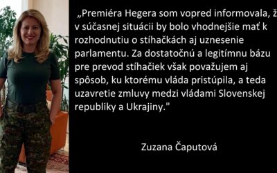 Prezidentka rešpektuje rozhodnutie vlády poslať stíhačky na Ukrajinu.