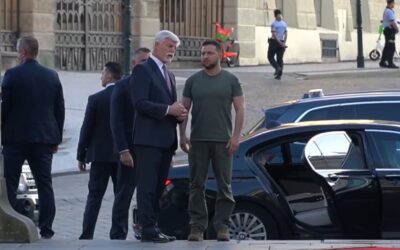 Pavel privítal na Pražskom hrade ukrajinského prezidenta Zelenského.
