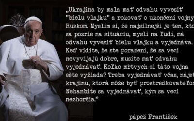 Pápež: Ukrajina by mala mať odvahu vyjednávať pod bielou vlajkou.