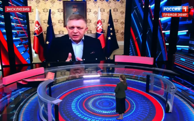 Fico vystúpil v ruskej štátnej televízii. Oznámil, že s Putinom by bez váhania rokoval.