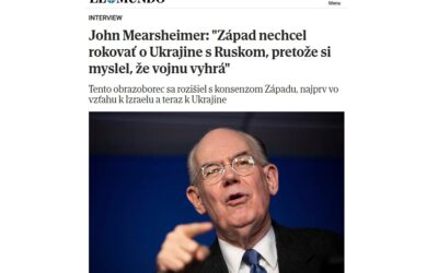 John Mearsheimer: „Západ nechtěl vyjednávat o Ukrajině s Ruskem, protože si myslel, že vyhraje válku“.