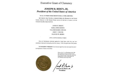 Joe Biden dal 20 minút pred koncom mandátu preventívnu milosť piatim ľuďom z rodiny.