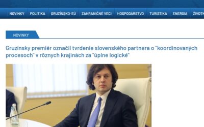 Gruzínsky premiér označil tvrdenie slovenského partnera o „koordinovaných procesoch“ v rôznych krajinách za „úplne logické“.
