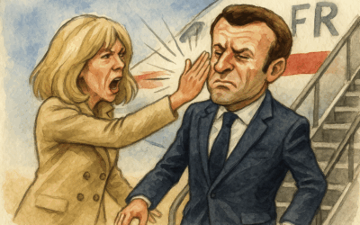 Zábery facky, ktoré vyvolali poriadny rozruch. Z lietadla vyšiel Macron a jeho manželka.