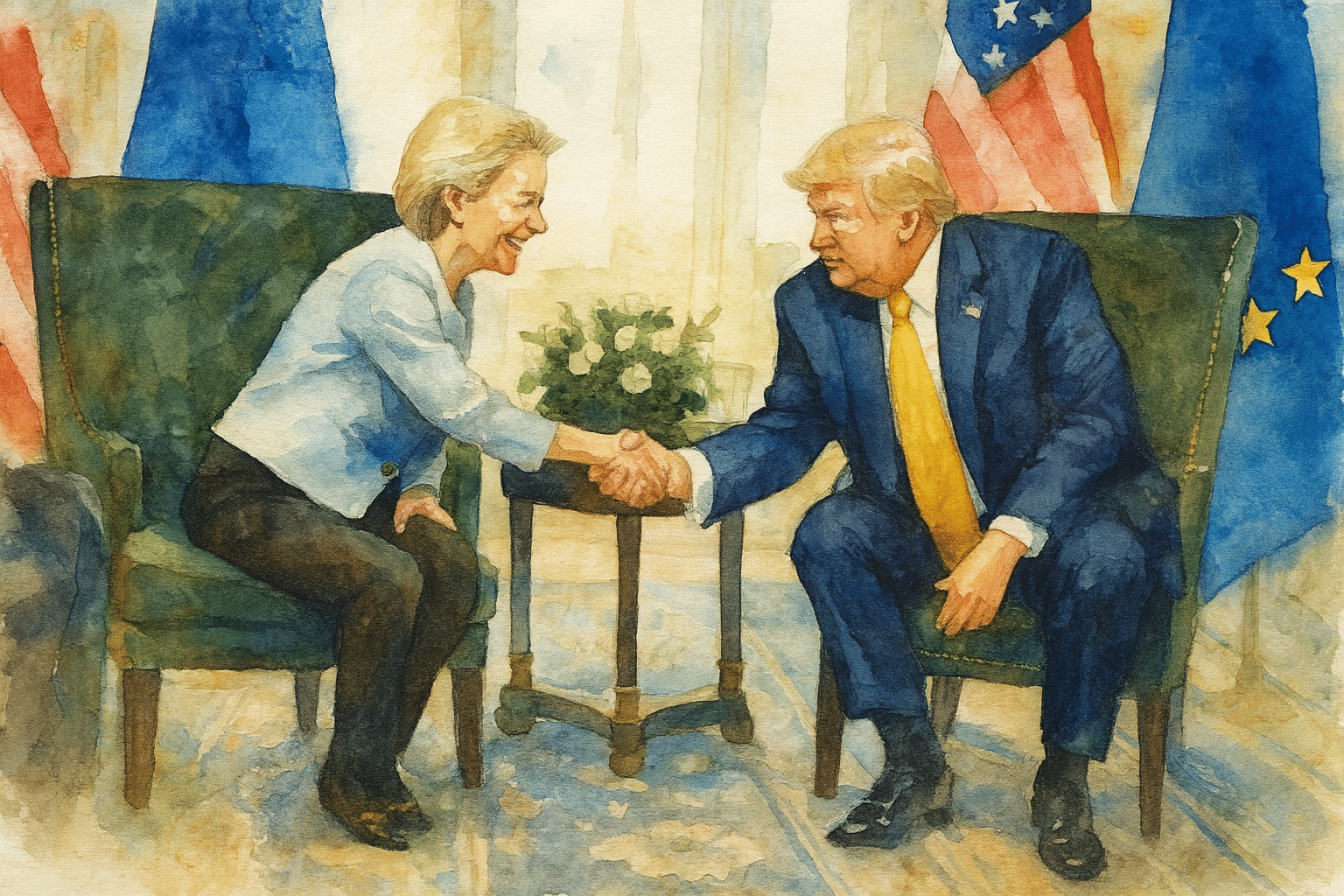 USA uzavreli obchodnú dohodu s EÚ, vyhlásil Trump. Clá budú 15-percentné, vzťahujú sa aj na automobily. 1