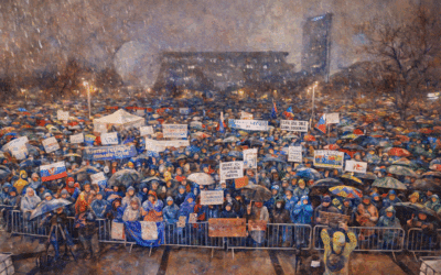 Fico volá po reforme politického systému. V Bratislave protestovali desaťtisíce ľudí.